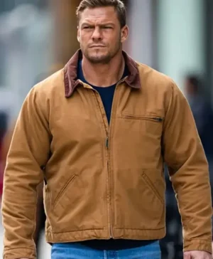 Reacher S02 Alan Ritchson Brown Cotton Jacket