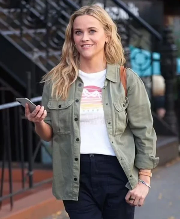 Reese Witherspoon Your Place or Mine Olive Green Jacket