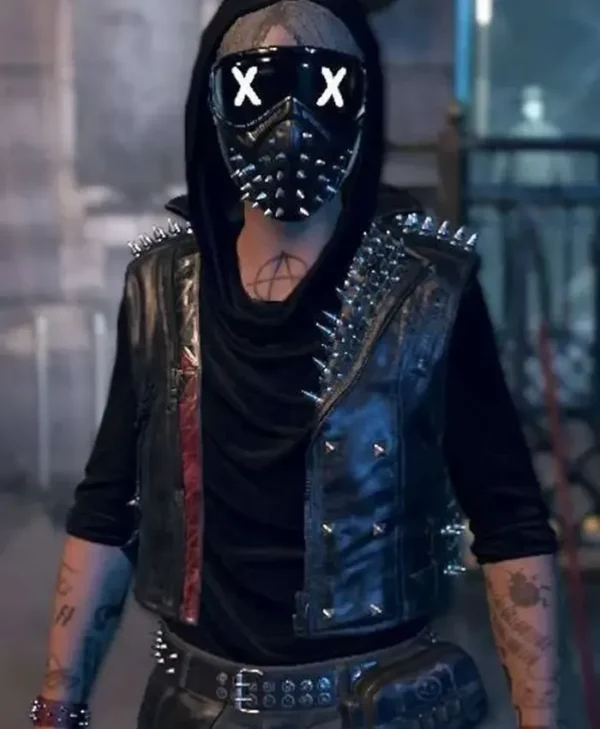 Reginald Blechman Watch Dogs Black Leather Vest