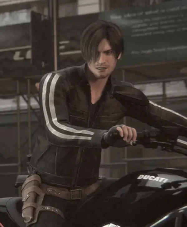 Resident Evil Vandetta Leon S Kennedy Black Leather Jacket