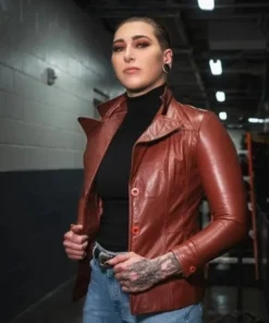Rhea Ripley Brown Leather Jacket