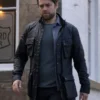 Richard Rankin Rebus 2024 Black Leather Jacket