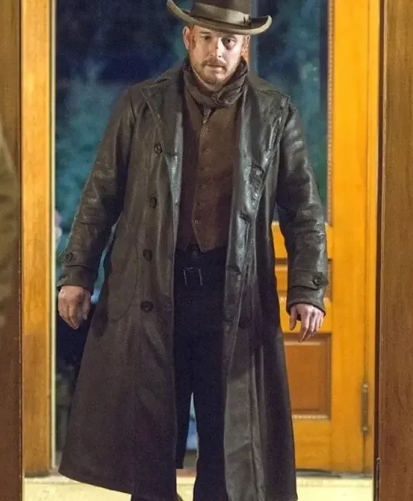 Rip Wheeler Yellowstone Black Long Leather Trench Coat
