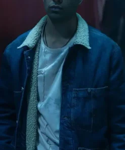 Rish Shah Ms. Marvel Kamran Sherpa Fur Denim Jacket