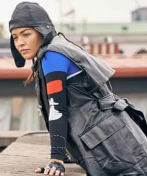 Rita-Ora-Twist-2021-Dodge-Black-Trench-Coat-Sale