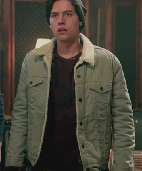 Riverdale Jughead Jones Shearling Grey Fur Cotton Jacket