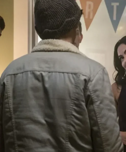 Riverdale Jughead Jones Shearling Grey Fur Cotton Jacket back look