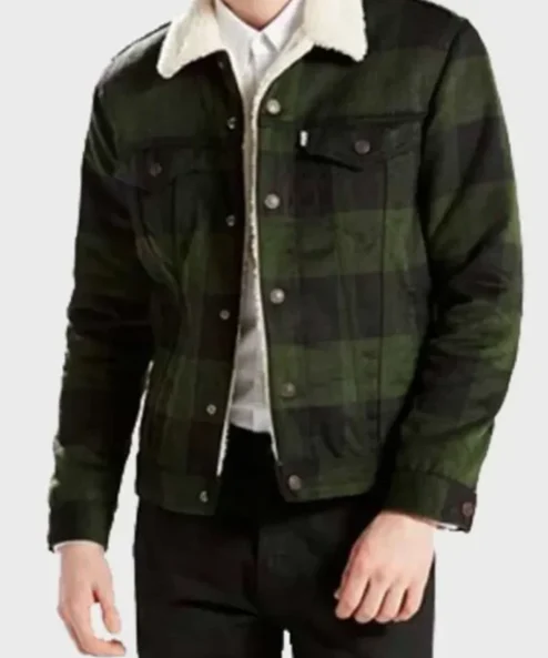 Riverdale Luke Perry Cotton Plaid Green Jacket front look