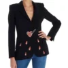 Riverdale S05 Cheryl Blossom Heart Black Suiting fabric Blazer