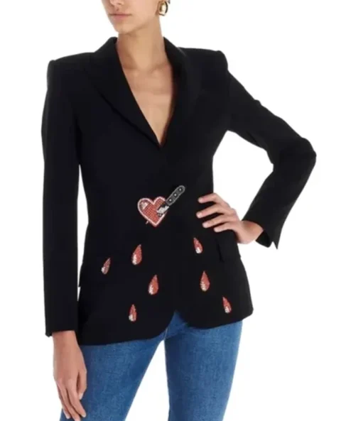 Riverdale S05 Cheryl Blossom Heart Black Suiting fabric Blazer