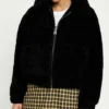 Riverdale S05 Toni Topaz Black Shearling Faux Fur Jacket