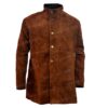 Robert Taylor TV Series Longmire Sheriff Walt Brown Suede Leather Mid Coat