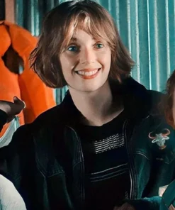 Robin Buckley TV Series Stranger Things Season 4 Maya Hawke Black Sherpa Denim Jacket