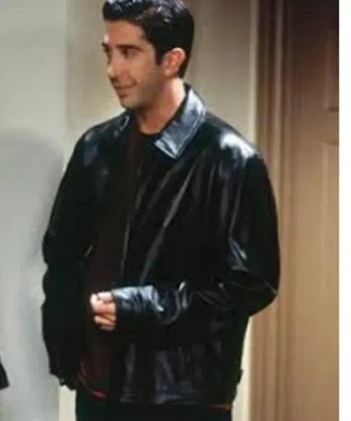 Ross Geller Friends Black Leather Jacket