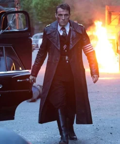 Rufus Sewell Leather Trench Coat Oskar Jacket