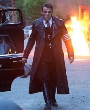 Rufus Sewell Leather Trench Coat Oskar Jacket