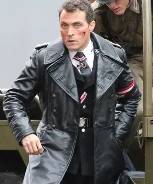 Rufus Sewell The Man in the High Castle Black Leather Trench Coat Half