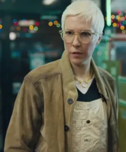 Russian Doll Lizzy Varsity Bomber Suede Leather Jacket