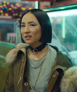 Russian Doll Maxine Fur Hooded Collar Cotton Jacket