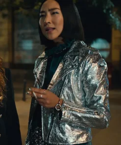 Russian Doll Maxine Silver PU Leather Jacket