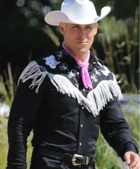 Ryan Gosling Barbie 2023 Black Fringe Shirt