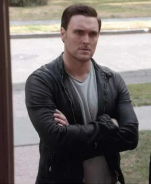 SAS Red Notice Owain Yeoman Black Leather Jacket