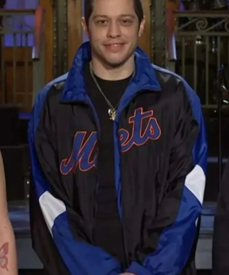 SNL Pete Davidson Mets Blue And Black Jacket