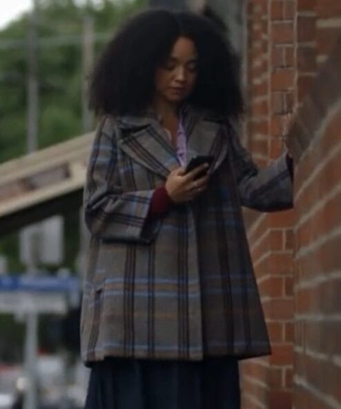 Safe Home 2023 Aisha Dee Grey Checkered Coat