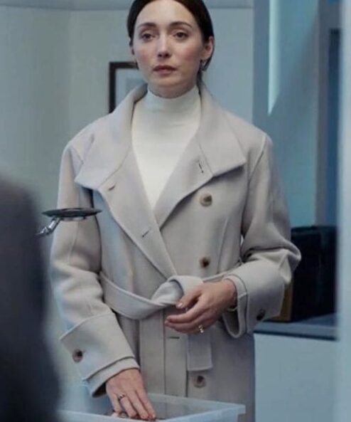 Grace Macdonald 2023 Safe Home S01 Grey Trench Coat