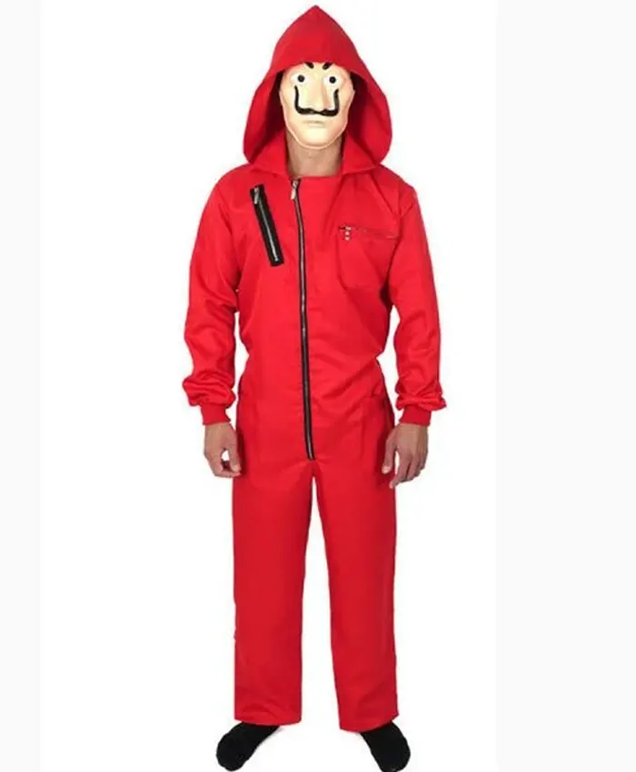 Salvador Dali Money Heist Red Fleece Hoodie Costume