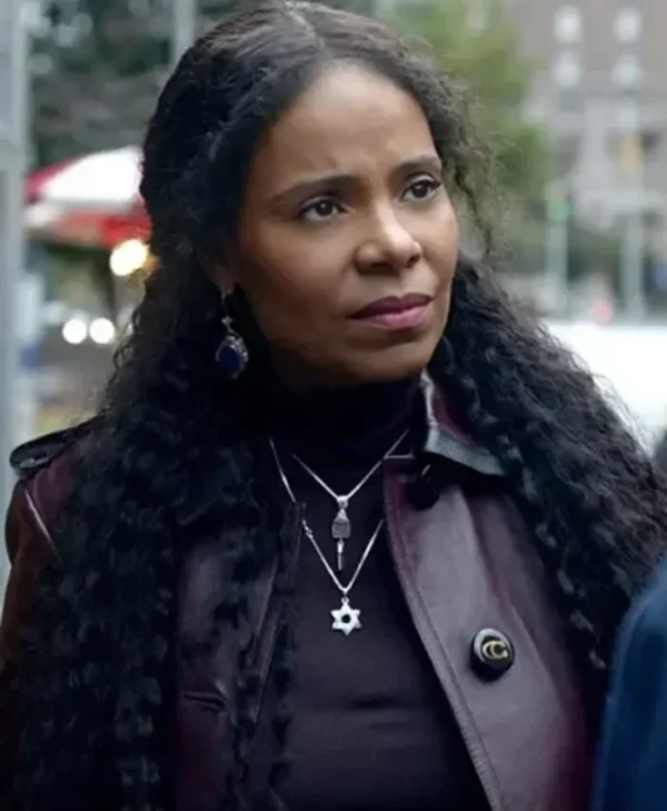 Sanaa Lathan Hit And Run Maroon Leather Jacket