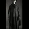 Scream Movie Ghost Black Long Wool Hooded Coat side