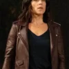 Scream Neve Campbell Brown Motorcycle Leather Jacket