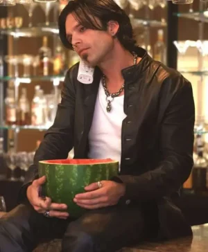 Sebastian Stan Pam and Tommy Leather Jacket