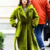 Selena Gomez Green Coat
