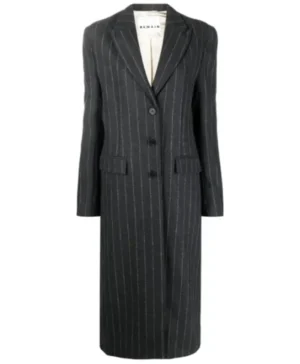 Selena Gomez Only Murders In The Building S03 Pinstripe Coat front look