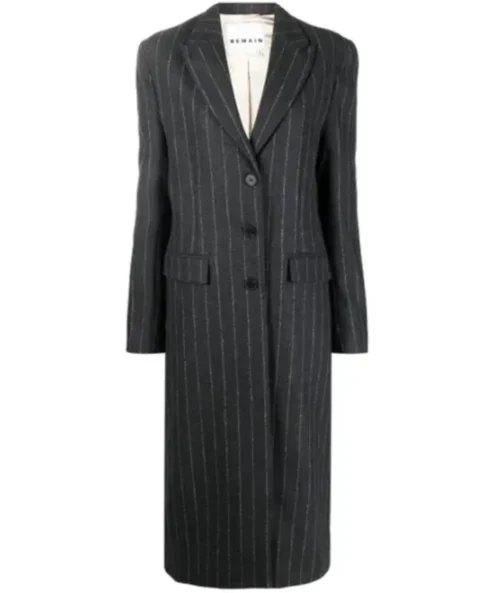 Selena Gomez Only Murders In The Building S03 Pinstripe Coat front look