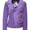 Selena Quintanilla Biker Asymmetrical Zipper Purple Motorcycle Jacket