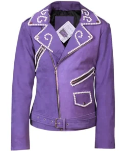 Selena Quintanilla Biker Asymmetrical Zipper Purple Motorcycle Jacket