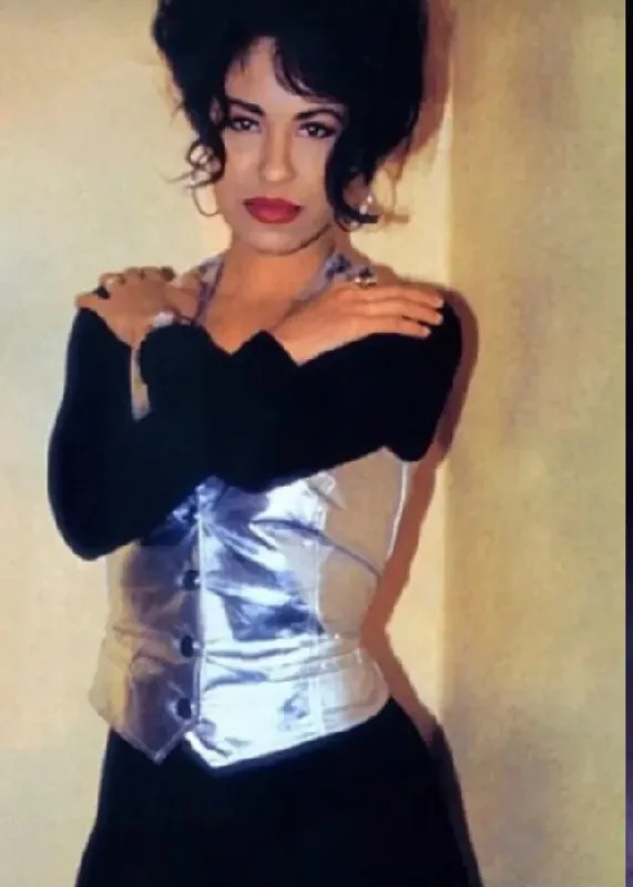 Selena Quintanilla Silver Metallic Leather Vest
