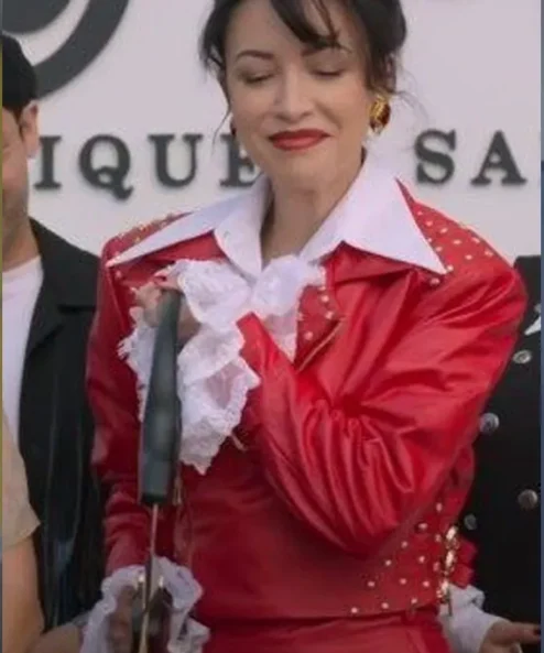 Selena The Series S02 Quintanilla Red Leather Cropped Jacket