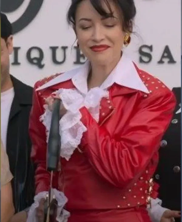 Selena The Series S02 Quintanilla Red Leather Cropped Jacket