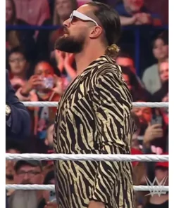 Seth Rollins WWE Raw Gold Zebra Printed Jumpsuit