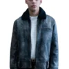 Sex Education S02 Rahim Blue Distressed Leather Jacket