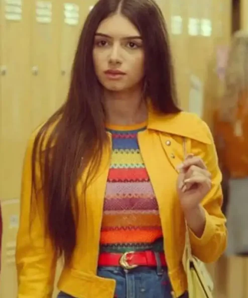 Sex Education S02 Ruby Yellow Leather Jacket