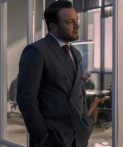 Sex and Life Devon Double Breasted Wool Grey Suit Coat