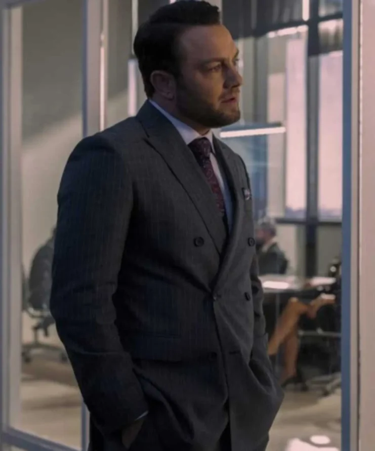 Sex and Life Devon Double Breasted Wool Grey Suit Coat