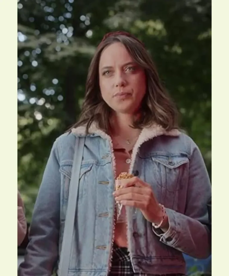 Sexify Maria Sobocinska Blue Denim Sherpa Jacket