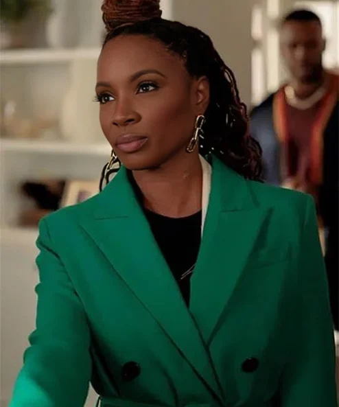 Shanola Hampton Found 2023 Green Long Trench Coat