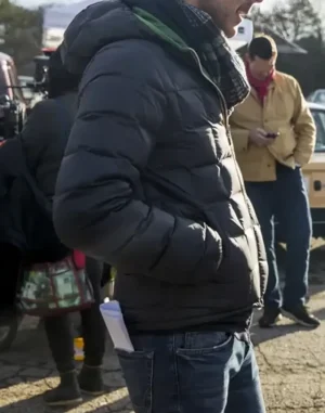 Shawn Levy Stranger Things Puffer Black Hooded Jacket